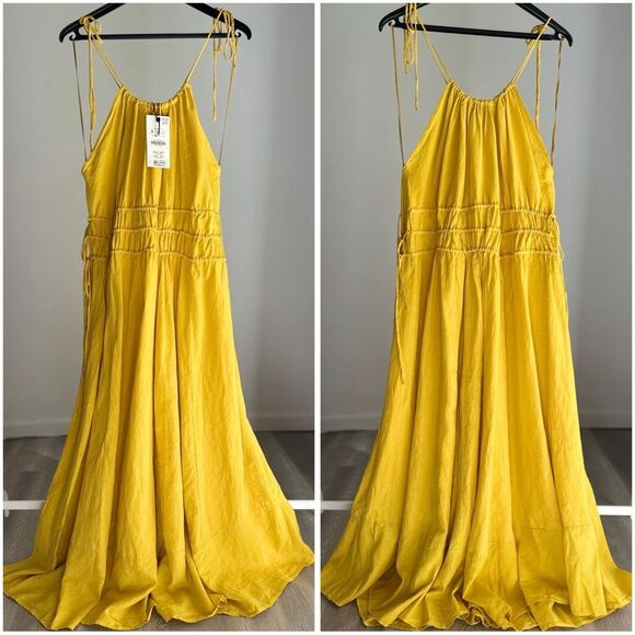 ZARA ZW COLLECTION VOLUMINOUS LINEN DRESS - Picture 11 of 11